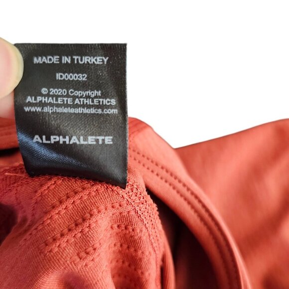 Alphalete Womens Amplify Short Sleeve Crop Top, Lightweight, Orange, Size Medium - Picture 9 of 9